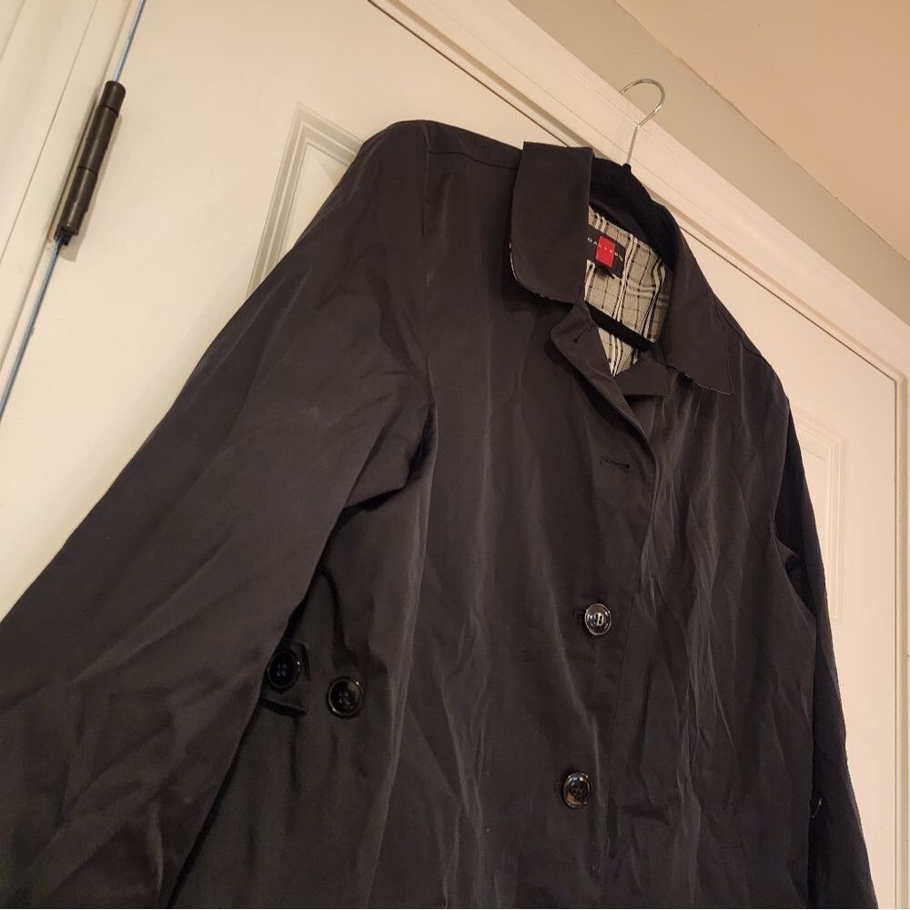 Gallery Black Plaid Lined Button Up Jacket L - image 3